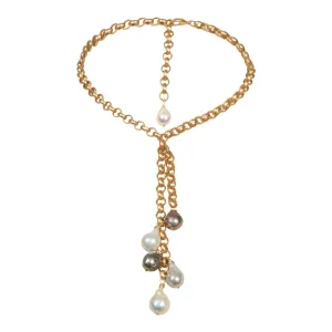 156-09-G | TURKISH GOLD & MULTI WILD PEARL WATERFALL