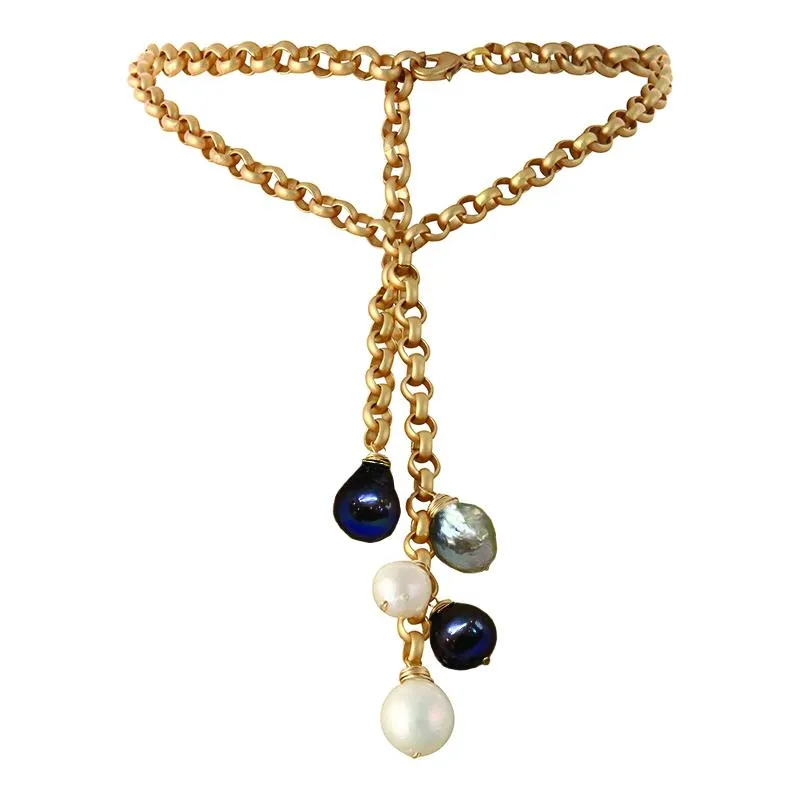 156-09-G | TURKISH GOLD w/ MULTI WILD PEARL WATERFALL