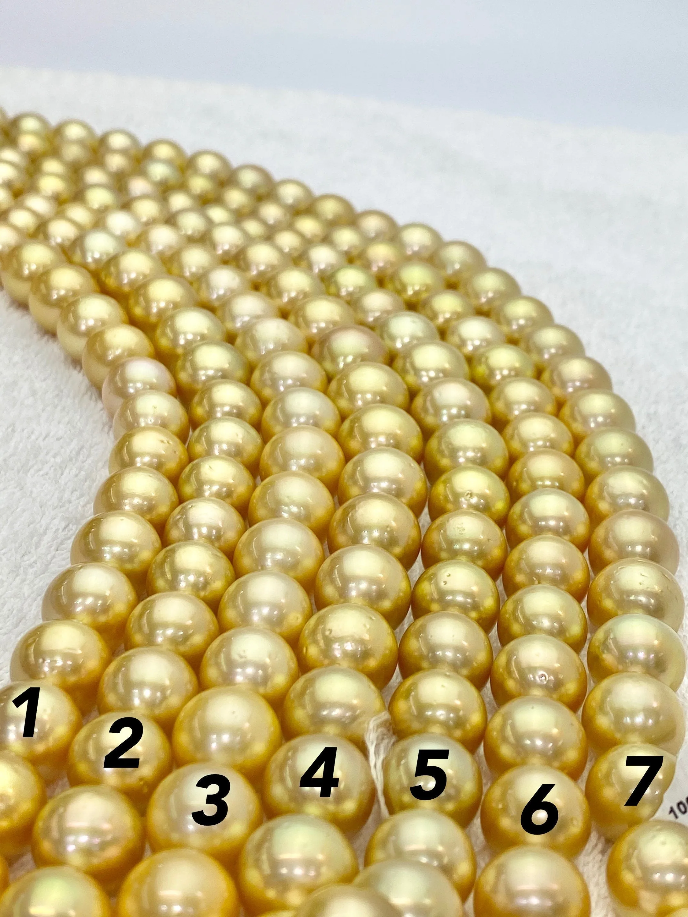 15mm Golden South Sea pearl Strands, natural colors, sea pearls, round shape # 923