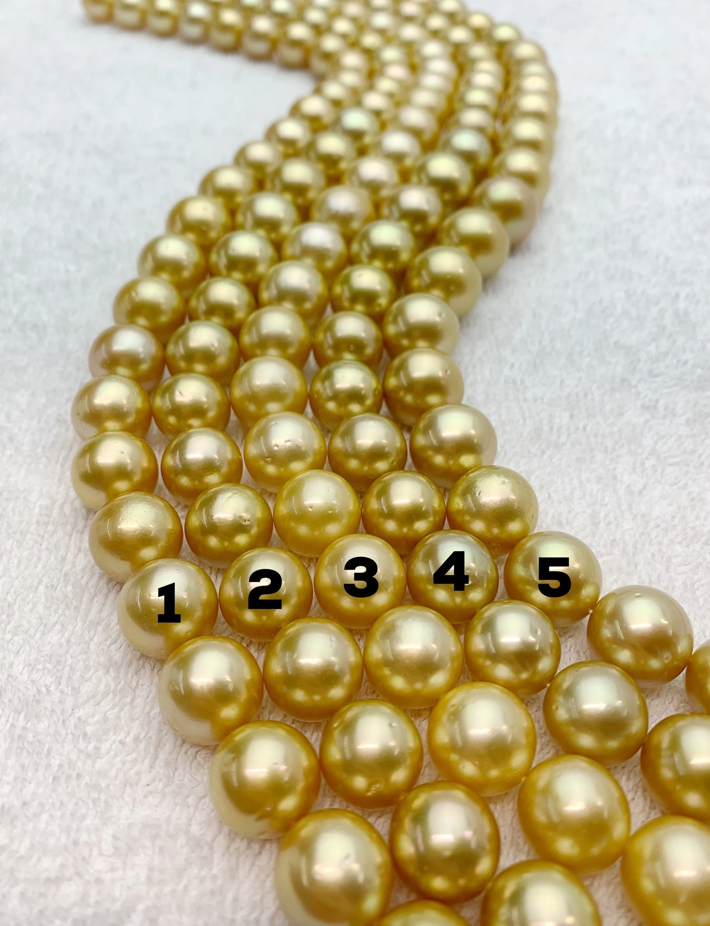 15mm Golden South Sea pearl Strands, natural colors, sea pearls, round shape # 923