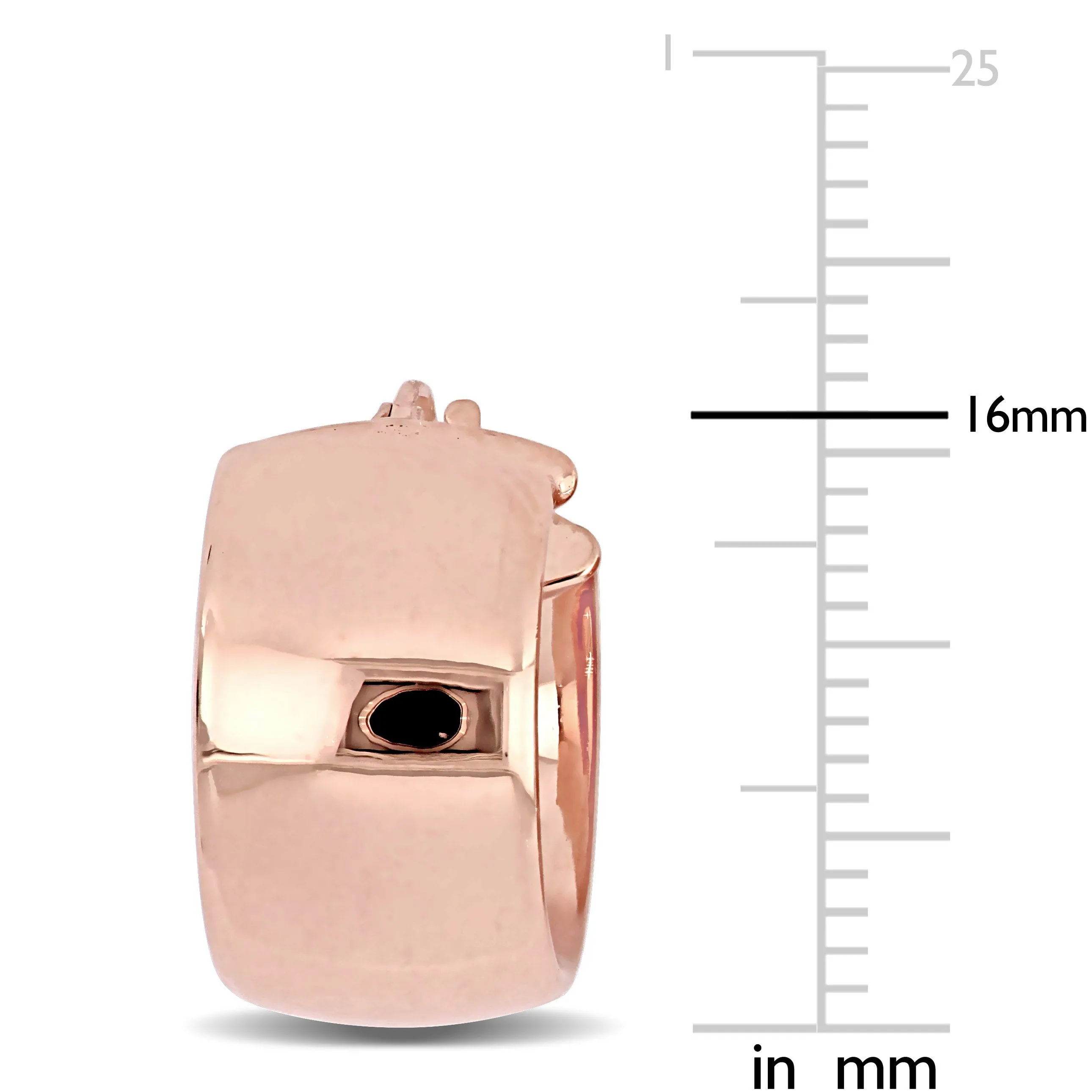 16MM HOOP EARRINGS 10K PINK GOLD (8.5MM WIDE)