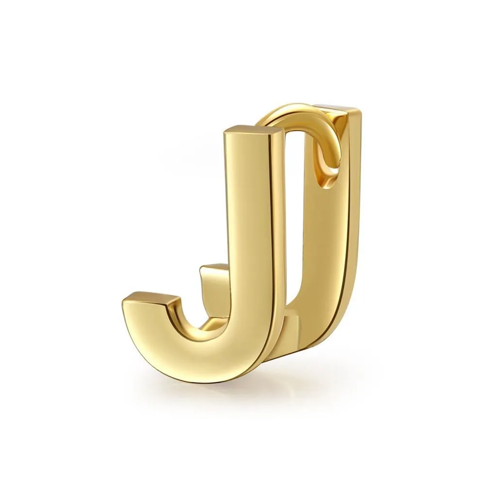 18 Karat Gold Letter Earrings