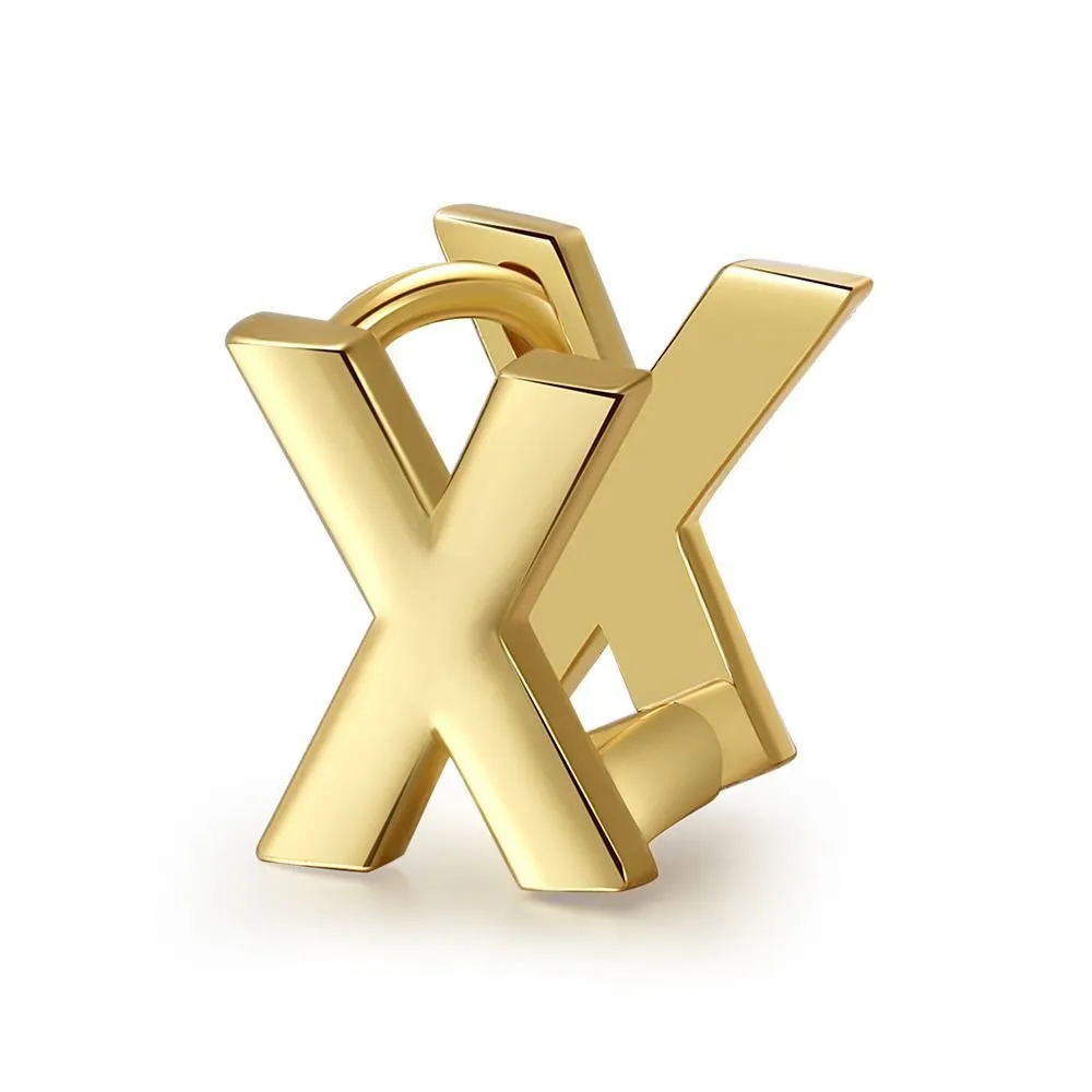 18 Karat Gold Letter Earrings