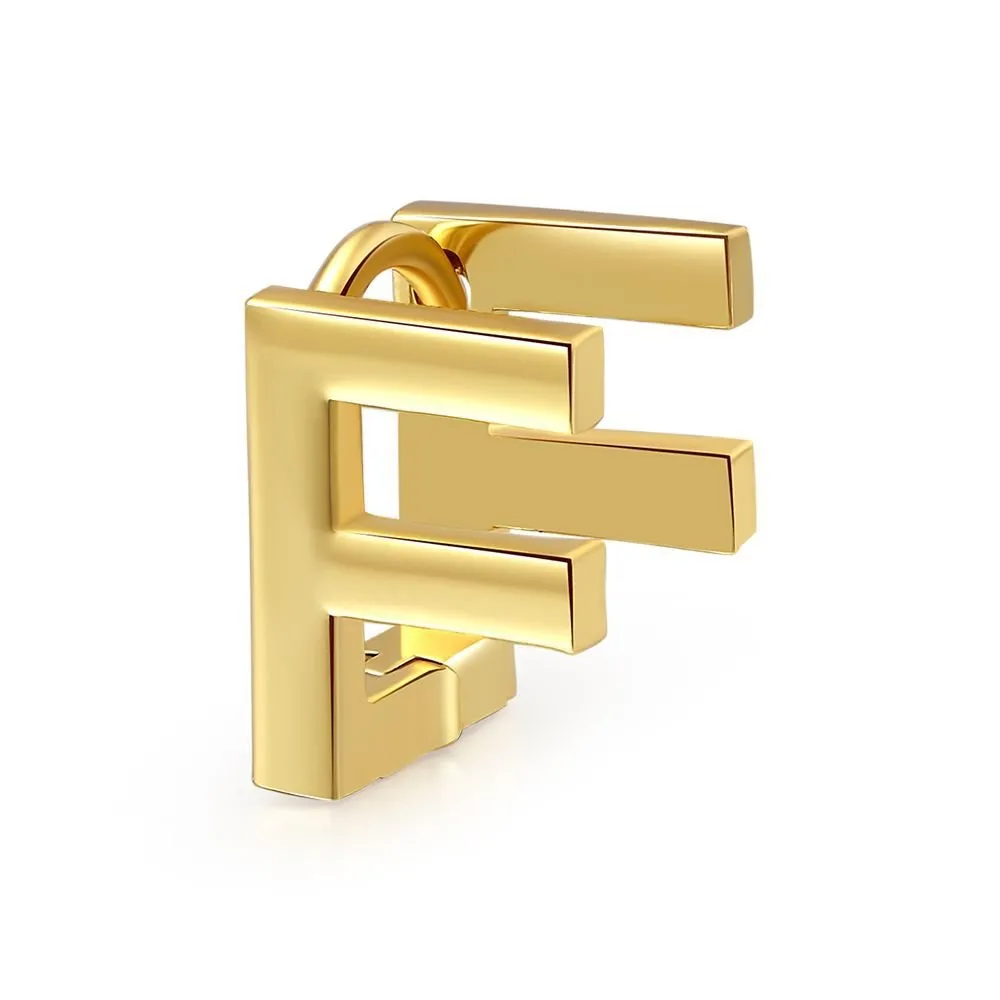 18 Karat Gold Letter Earrings