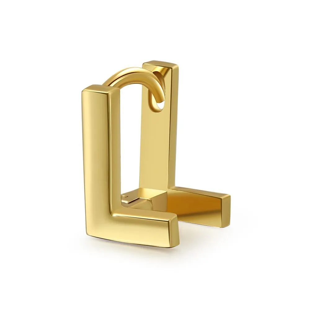 18 Karat Gold Letter Earrings