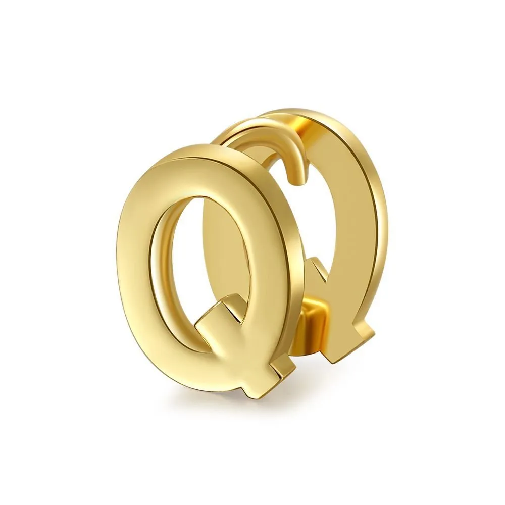 18 Karat Gold Letter Earrings