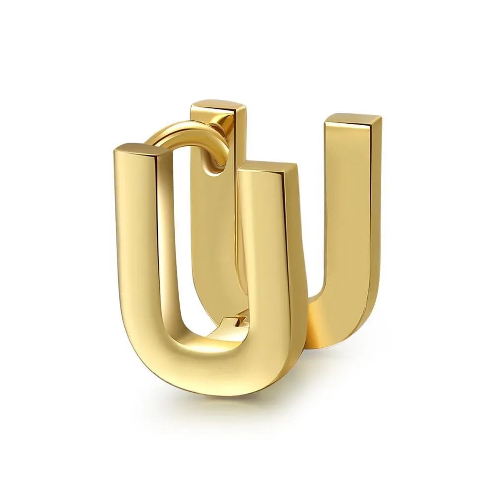 18 Karat Gold Letter Earrings