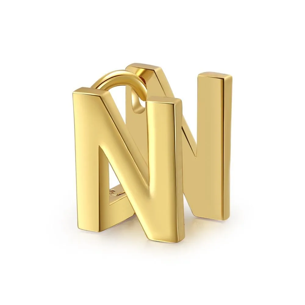 18 Karat Gold Letter Earrings
