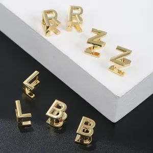 18 Karat Gold Letter Earrings