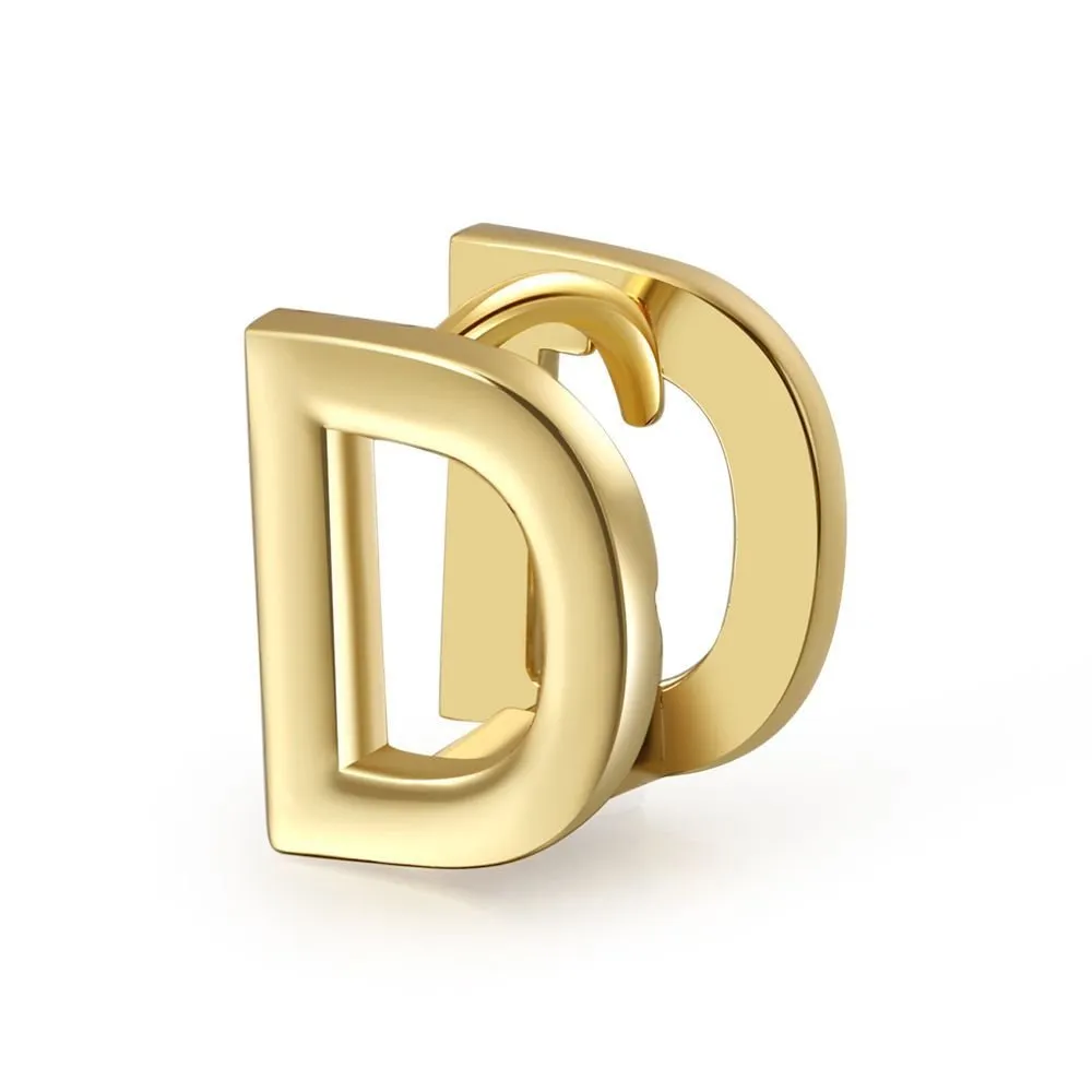 18 Karat Gold Letter Earrings