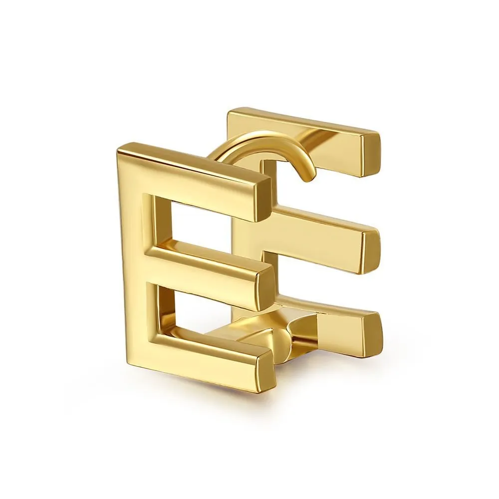 18 Karat Gold Letter Earrings