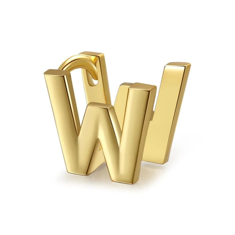 18 Karat Gold Letter Earrings