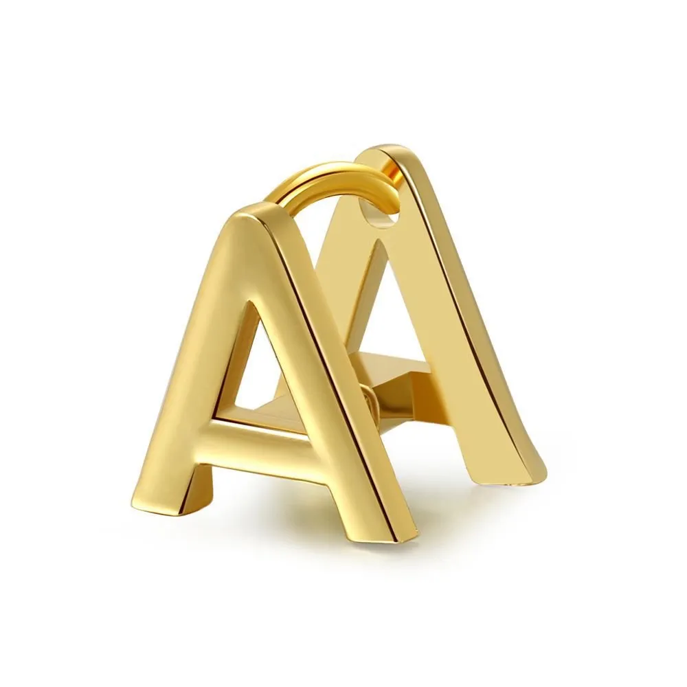 18 Karat Gold Letter Earrings