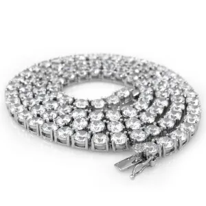 18k White Gold 1 Row 5MM Iced Chain