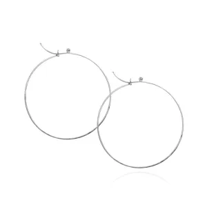 18k white gold medium flattened hoops