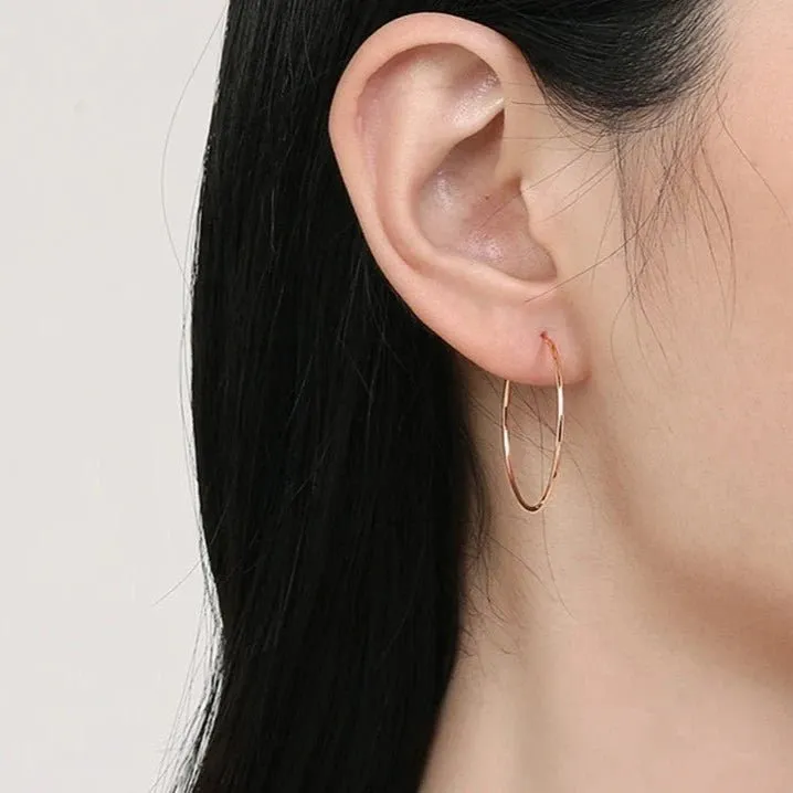18k Yellow Gold Hoop Earrings