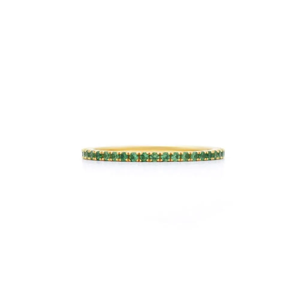 18K Yellow Gold Kwiat Stackable Slim Ring with Tsavorites