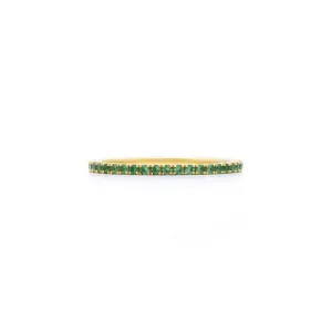 18K Yellow Gold Kwiat Stackable Slim Ring with Tsavorites