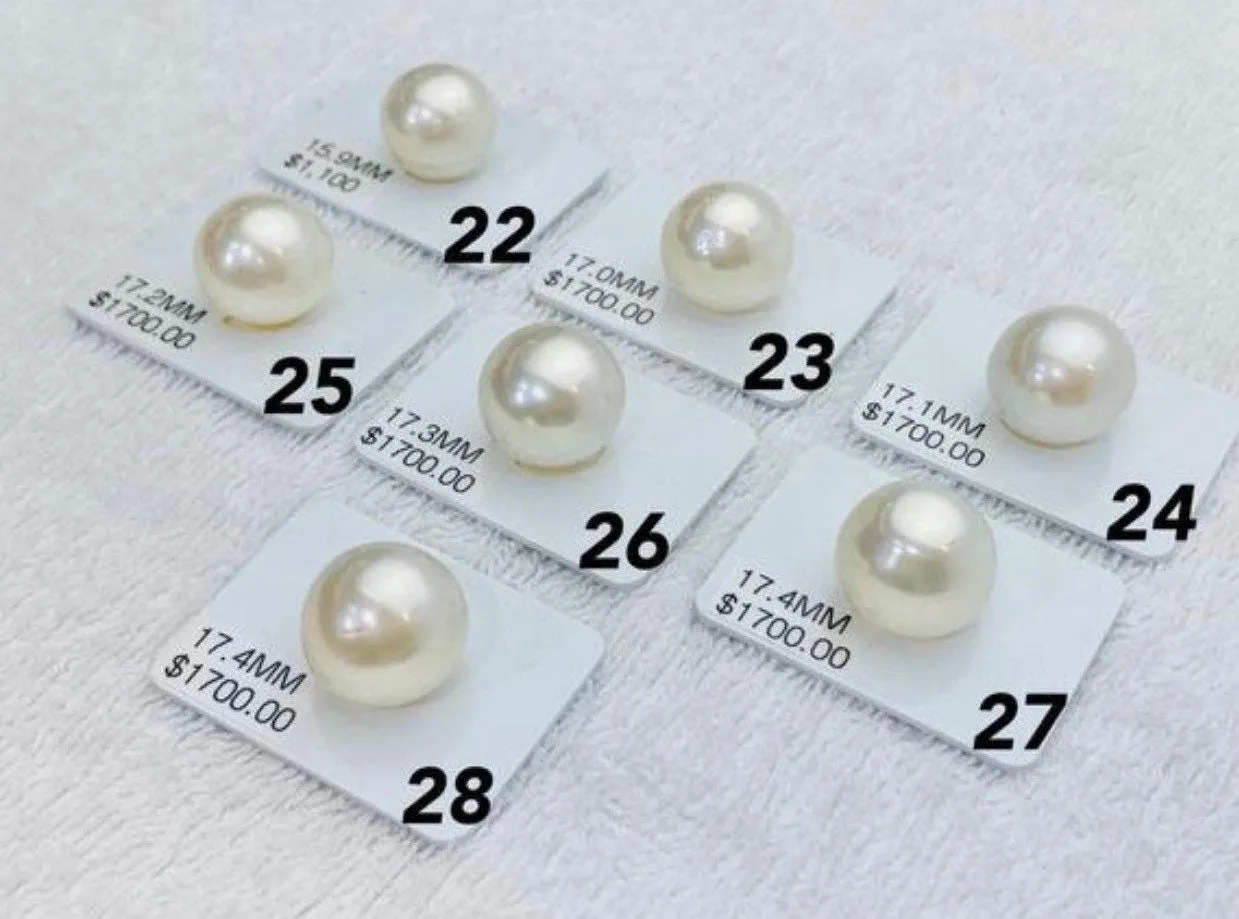 18mm Australian White South Sea, 15.1mm-18.8mm, 100% Natural Colors, South Sea pearls, #922