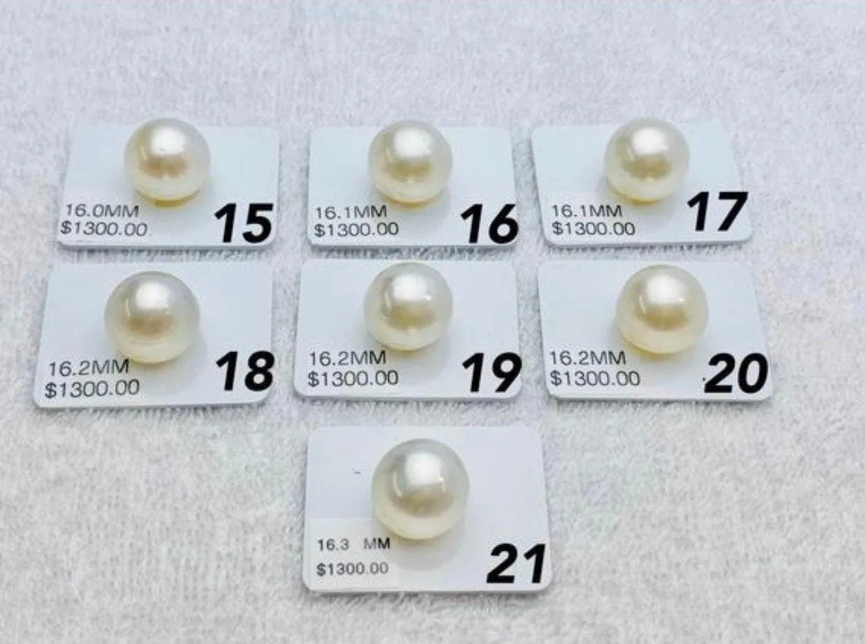 18mm Australian White South Sea, 15.1mm-18.8mm, 100% Natural Colors, South Sea pearls, #922