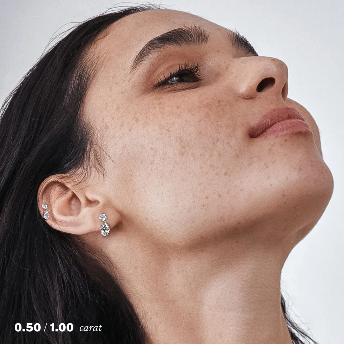 2 carat Oval Diamond Drop Earrings