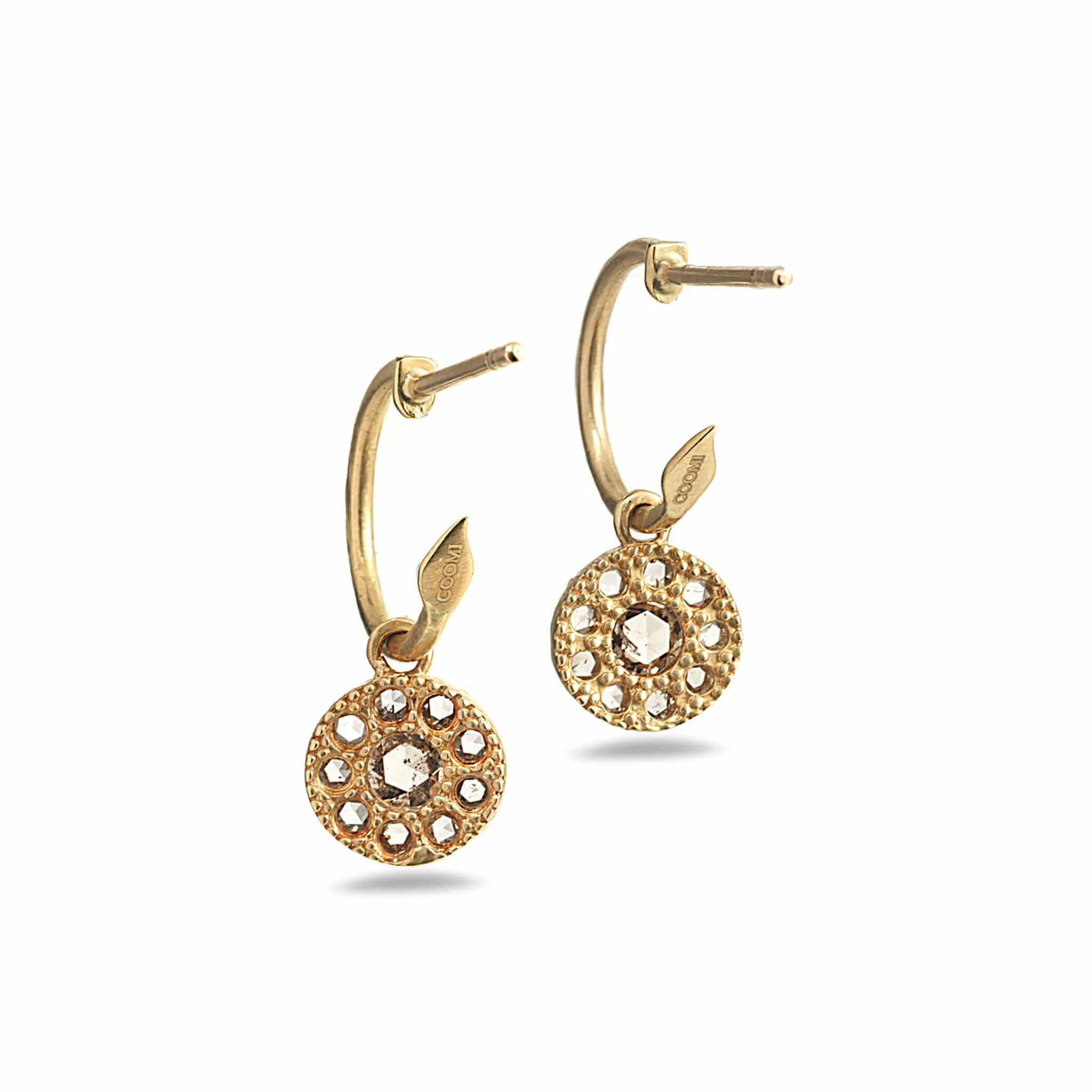 20K Eternity Opera Diamond Drop Hoop Earrings