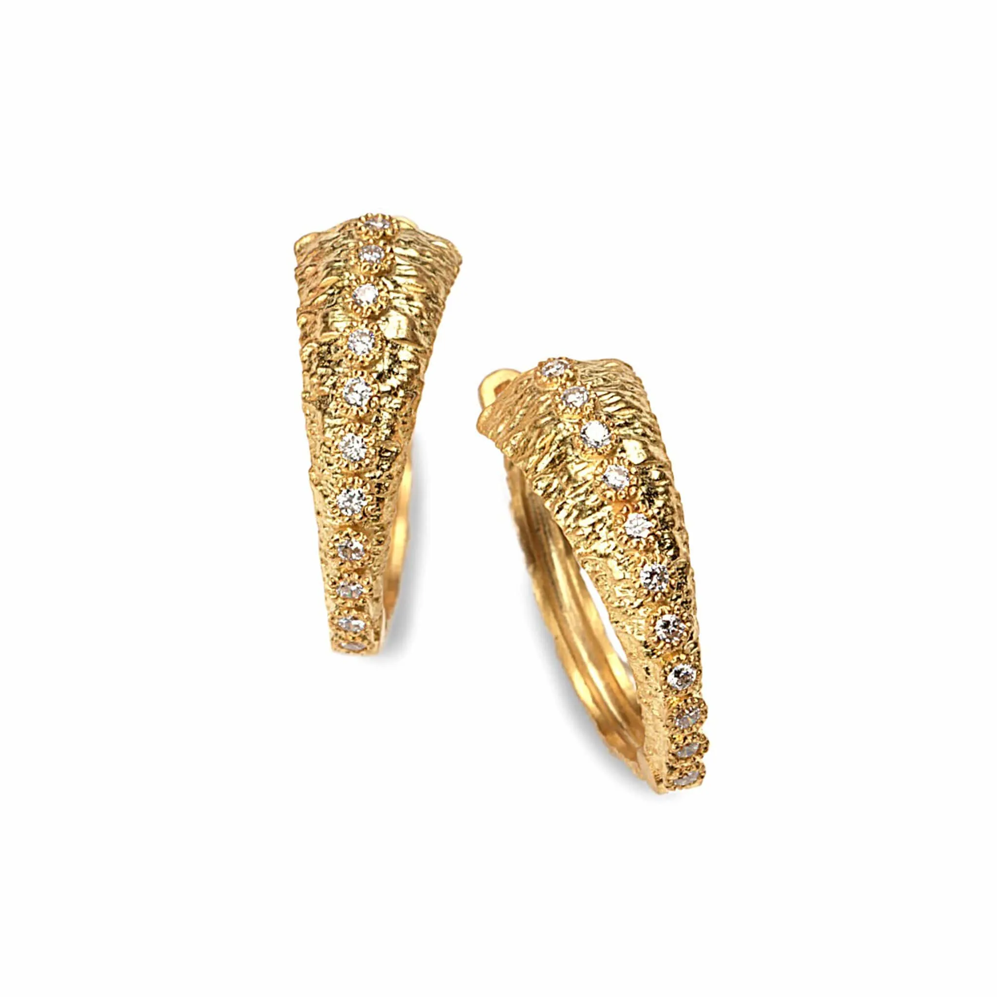 20K Thewa Diamond Hoop Earrings