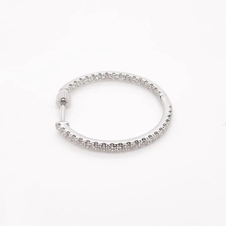20mm Inside Out Diamond Hoop Earrings