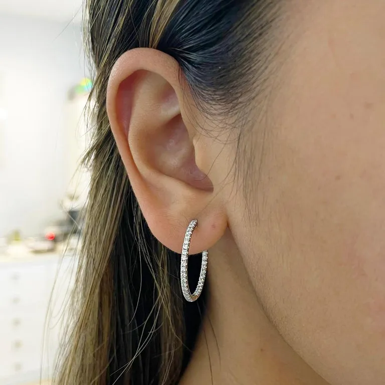 20mm Inside Out Diamond Hoop Earrings