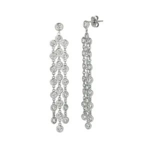 2.75 Ct Natural Diamond Bezel Drop Earrings G SI 14K White Gold