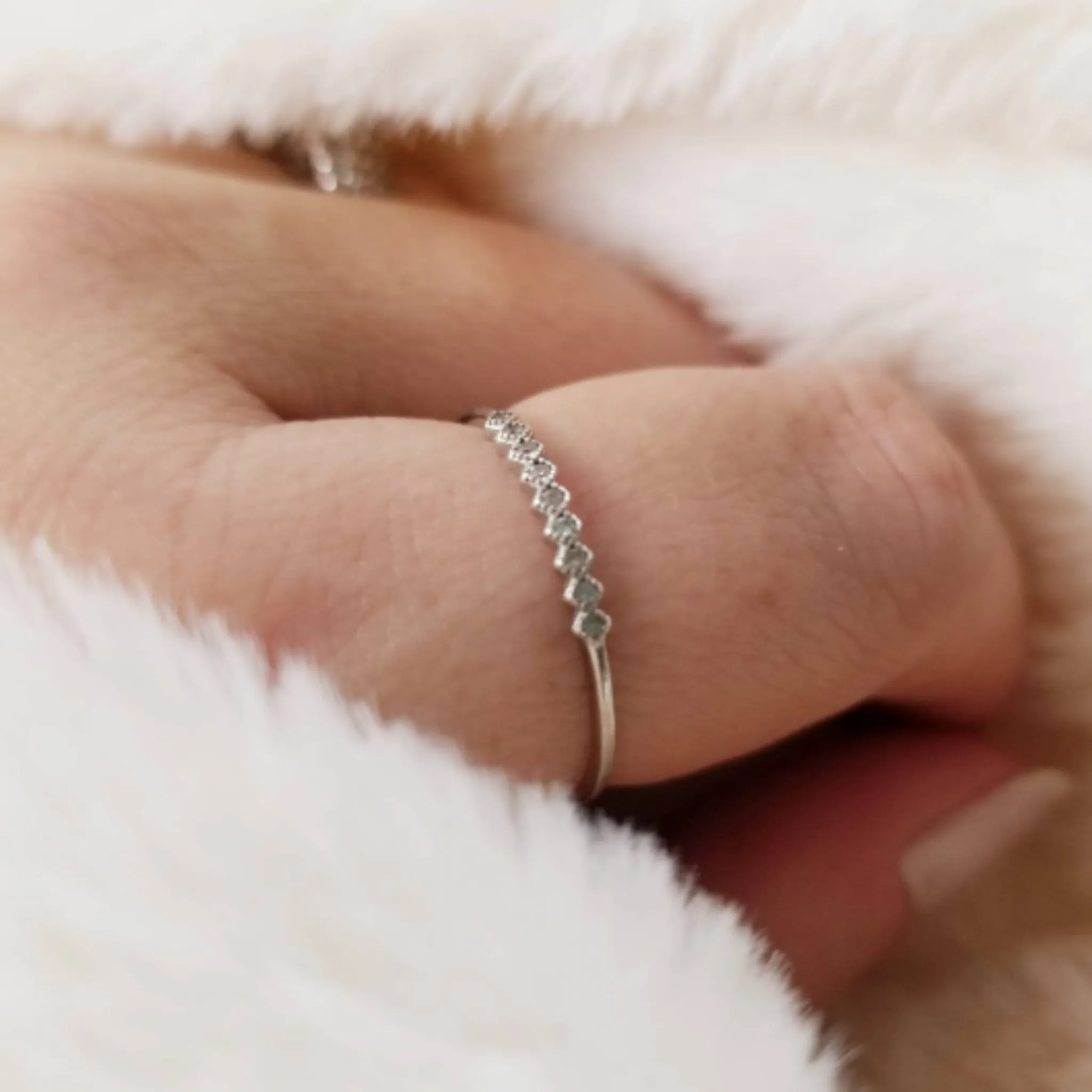 2pc Thin Name Ring and Tiara CZ Set - Sterling Silver