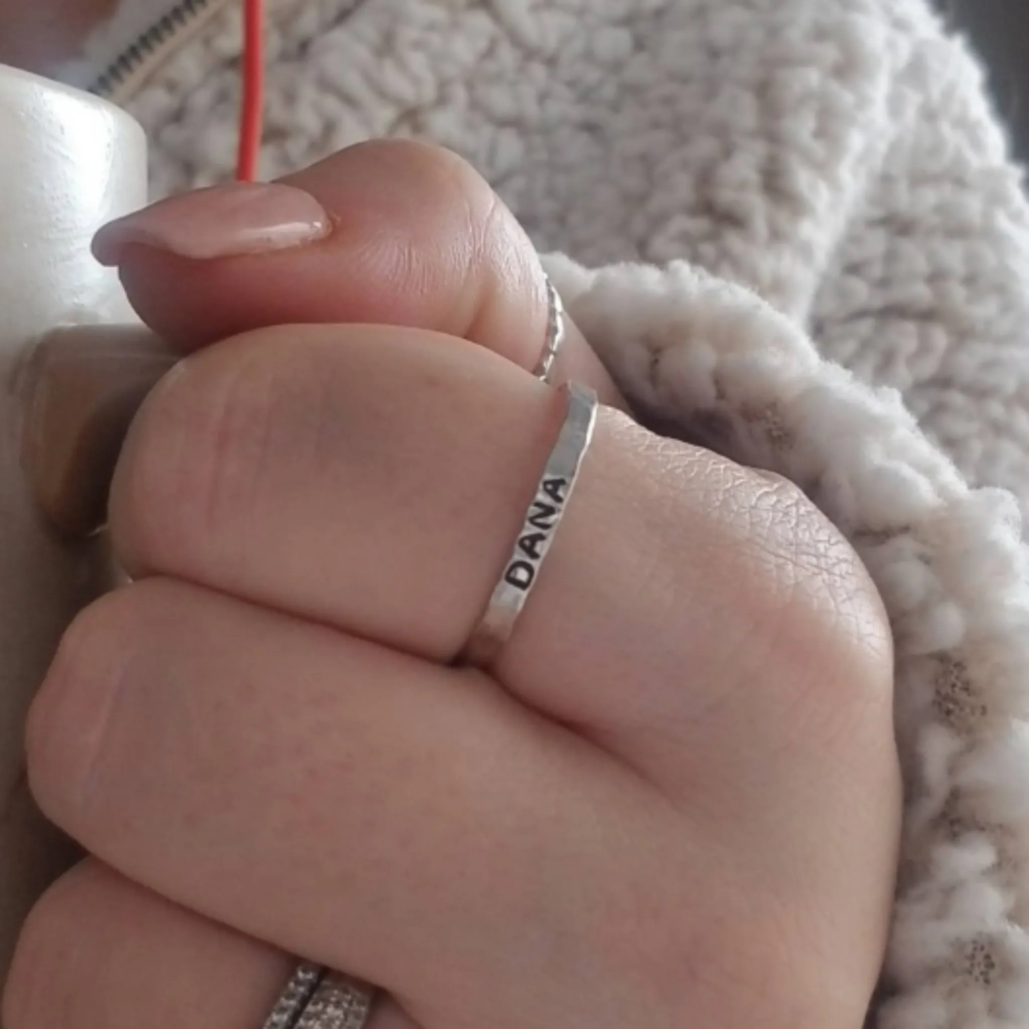 2pc Thin Name Ring and Tiara CZ Set - Sterling Silver
