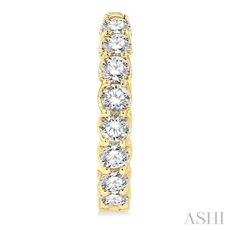 3 ctw Inside-Out Round Cut Diamond Hoop Earrings in 14K Yellow Gold