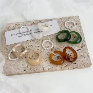 3pcs Korean Style Acrylic Rings
