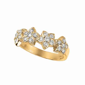 4 FLOWERS DIAMOND RING 14K GOLD (0.63 CTW)