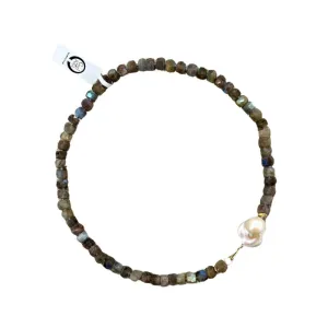 501-07-G | LABRADORITE STONES W/ STONE PEARL ACCENT NECKLACE