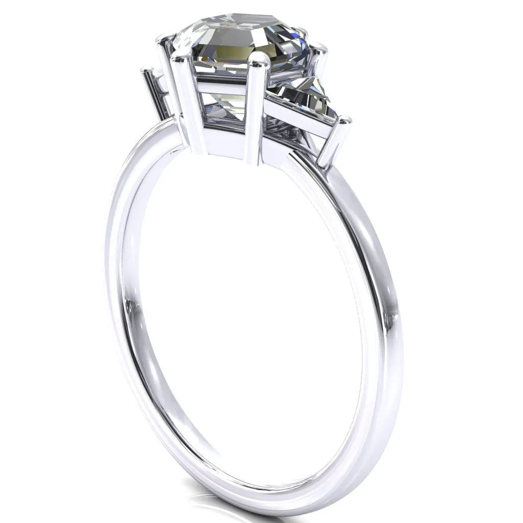 7.5mm Hexagon 3 Stone Triangle Ring