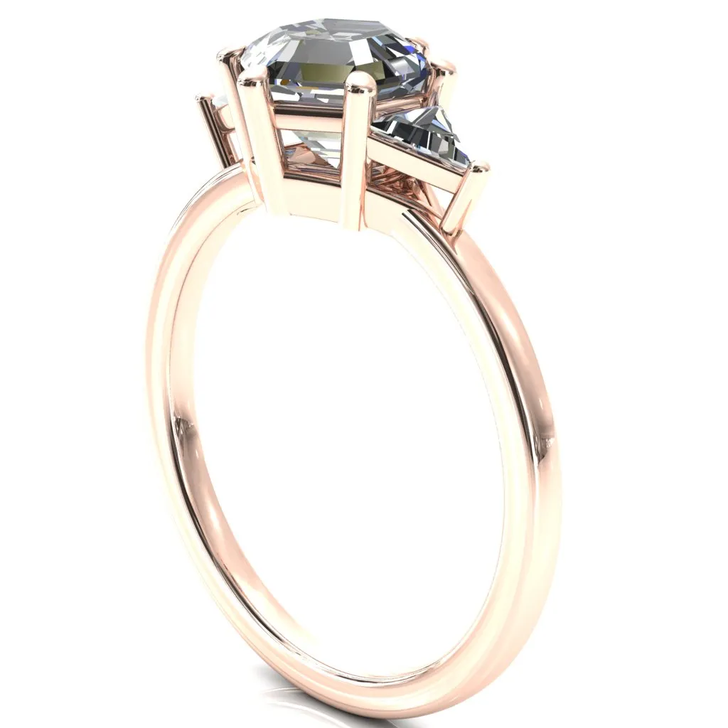7.5mm Hexagon 3 Stone Triangle Ring