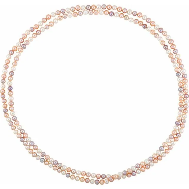 8-9 mm Multi-Color Cultured Freshwater Pearl 72" Rope Necklace