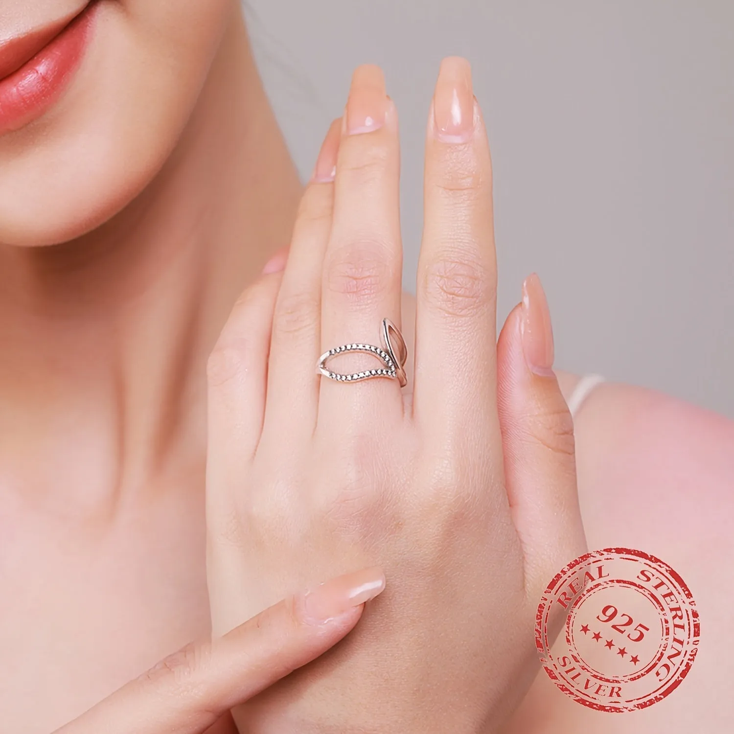 925 Silver Geometric Line Ring with CZ Vintage Style Jewelry