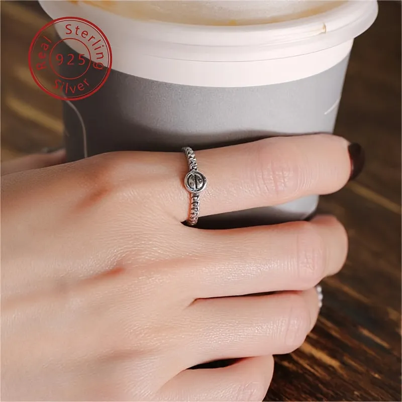 925 Silver Open Ring Minimalist Geometric Finger Ring