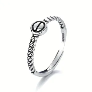 925 Silver Open Ring Minimalist Geometric Finger Ring