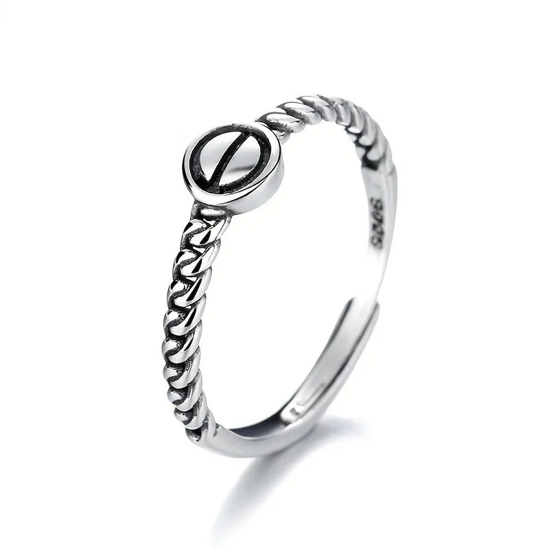925 Silver Open Ring Minimalist Geometric Finger Ring