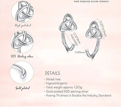 925 Sterling Silver Celtic Knot Open Hoop Earrings