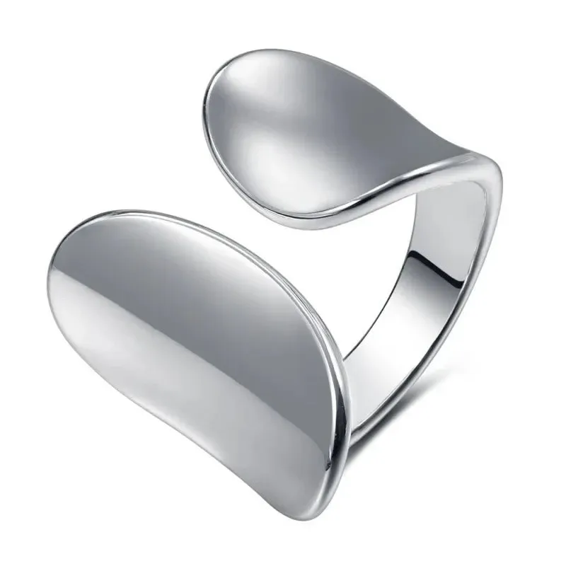 925 Sterling Silver Double Lines Women Ring