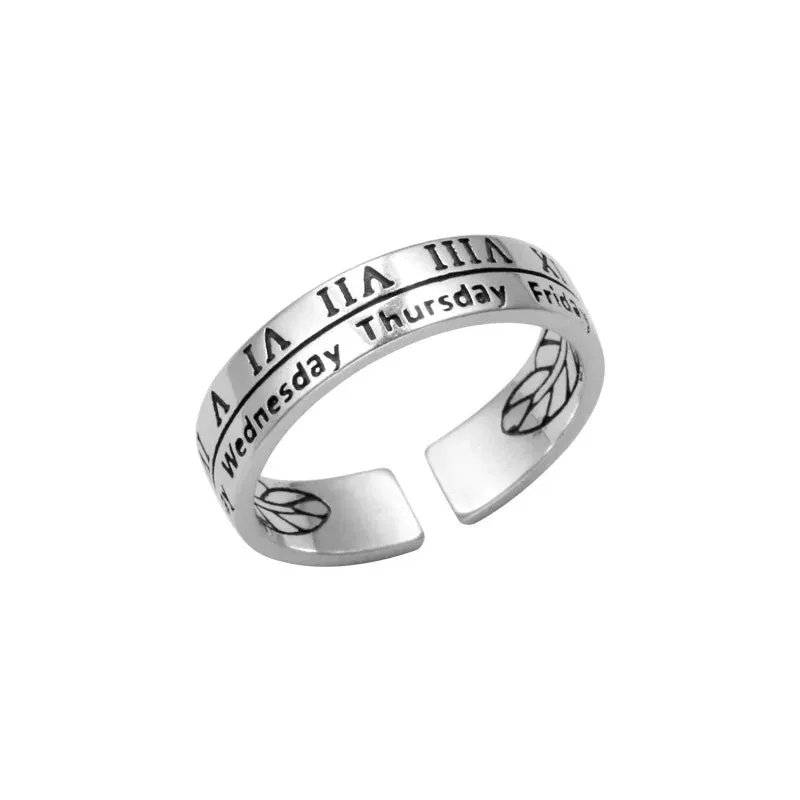 925 Sterling Silver Double Lines Women Ring