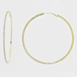 AB Crystal Hoops on Gold | 3" | 269225