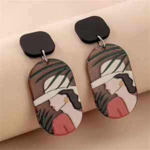 Acrylic & Silver-Plated Spring Style Drop Earrings