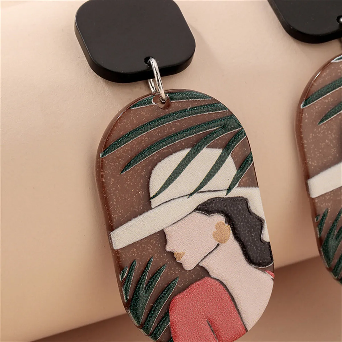 Acrylic & Silver-Plated Spring Style Drop Earrings