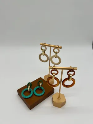 Acrylic Round Dangle Earrings